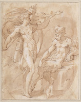 C 066
          <br/>
          Apollo en Marsyas, in een ovaal
          <br/>
          <em>Parmigianino (1503-1540) - kopie naar</em>